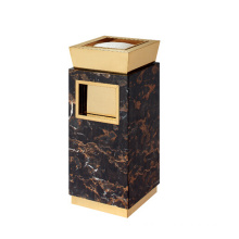 Marble and Stainless Steel Dustbin for Lobby (YW0052)